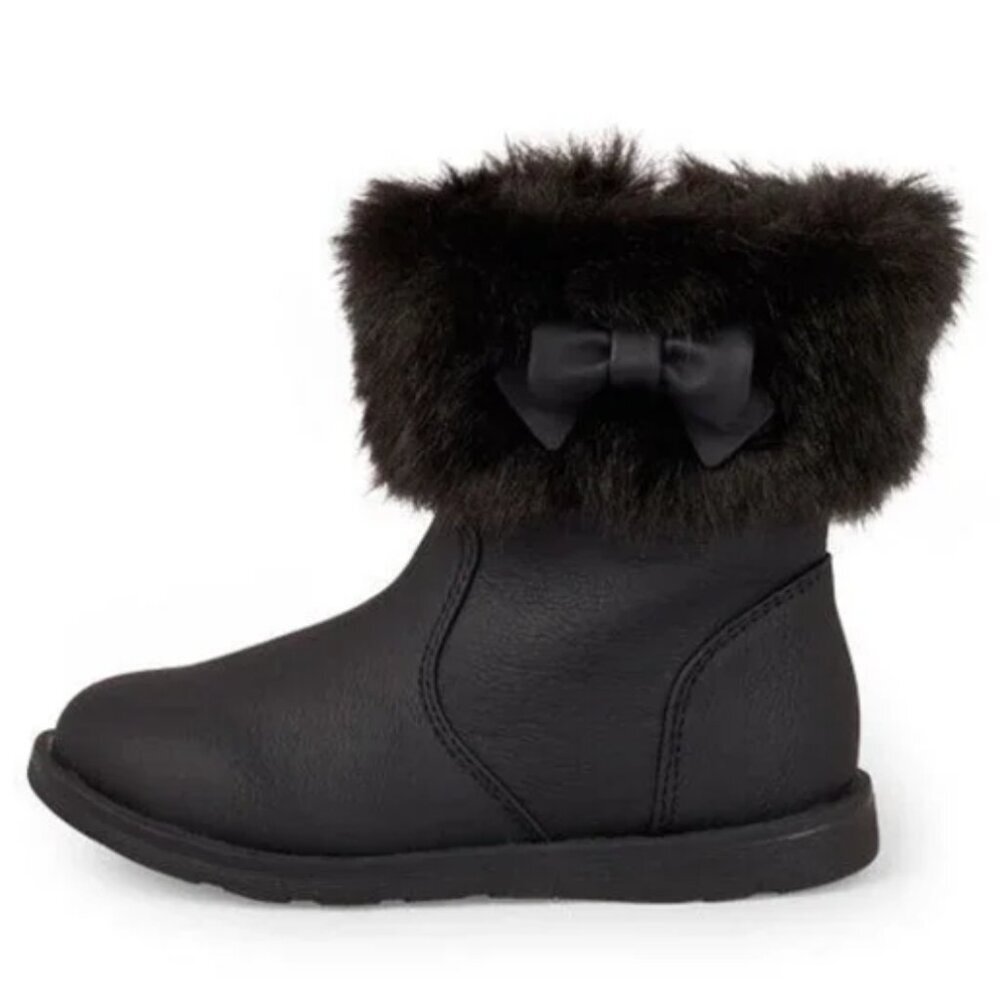 The Children's Place Girl's Boot Kids Black Glitter Chalet Boot Winter Boots - Picture 3 of 4